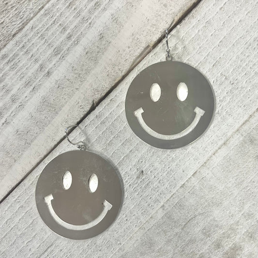 Silver Smiley Earrings