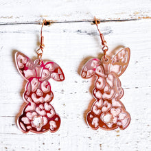Load image into Gallery viewer, Leopard Rose Gold Bunny Earrings