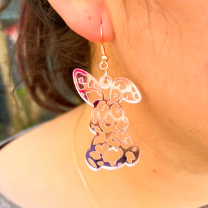 Leopard Rose Gold Bunny Earrings