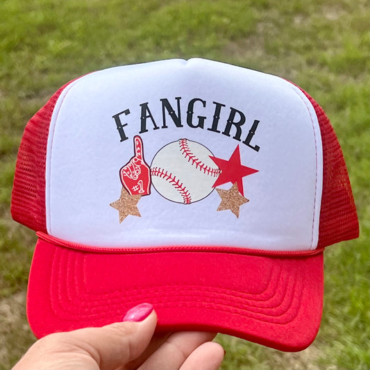 Fan Girl Trucker Hat-Red