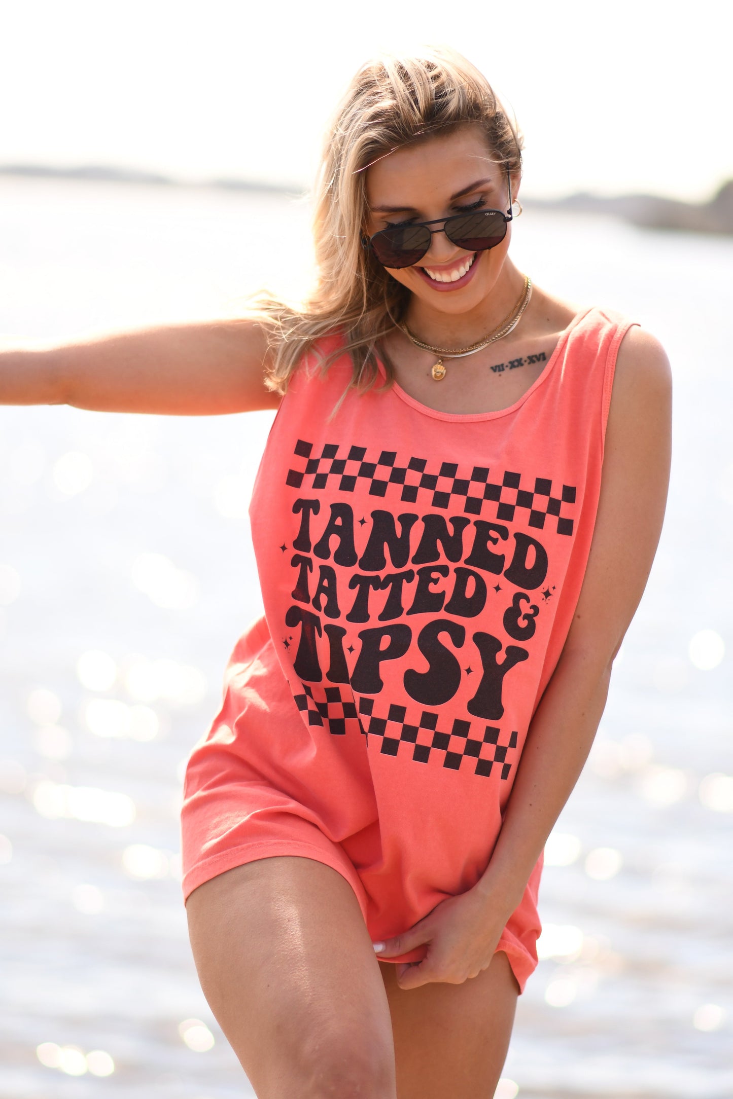 Tanned Tatted And Tipsy Tank/Tee