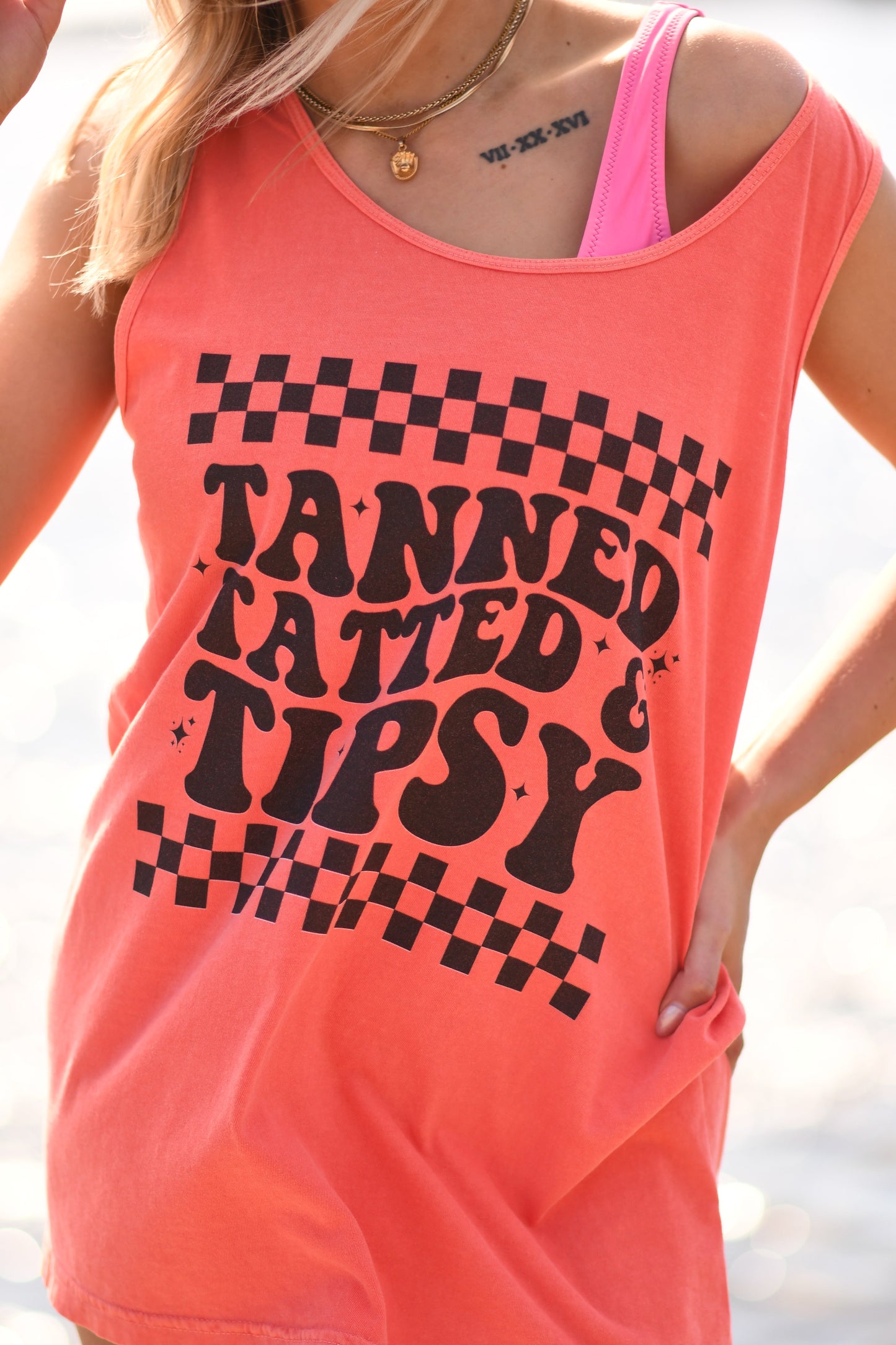 Tanned Tatted And Tipsy Tank/Tee