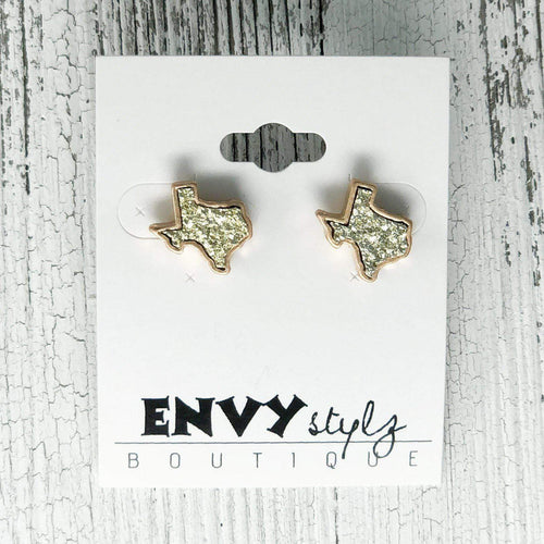 Envy Stylz Boutique Earrings Gold Texas Druzy Earrings