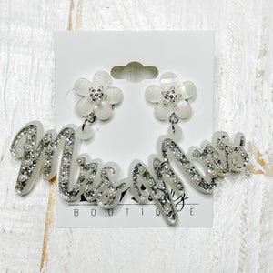 Envy Stylz Boutique Women - Accessories - Earrings Mrs Floral Silver Earrings