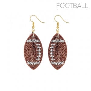 Envy Stylz Boutique Women - Accessories - Earrings Rhinestone Football Earrings