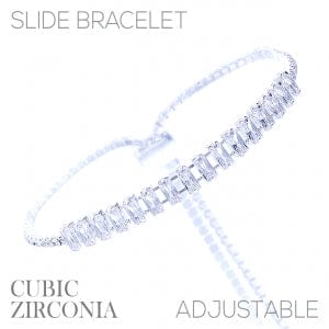 Envy Stylz Boutique Women - Accessories - Earrings Silver Baguette Slide Bracelet